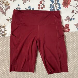 Lululemon Fast and free 10 inch biker short (Chianti) -size 10
